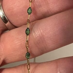 14K gf green enamel bracelet